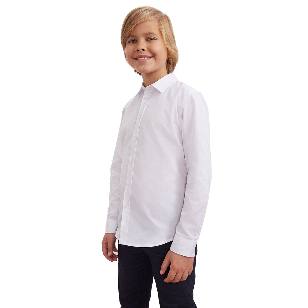 Boys Regular fit Long Sleeve White Shirt School Uniform 100% COTTON