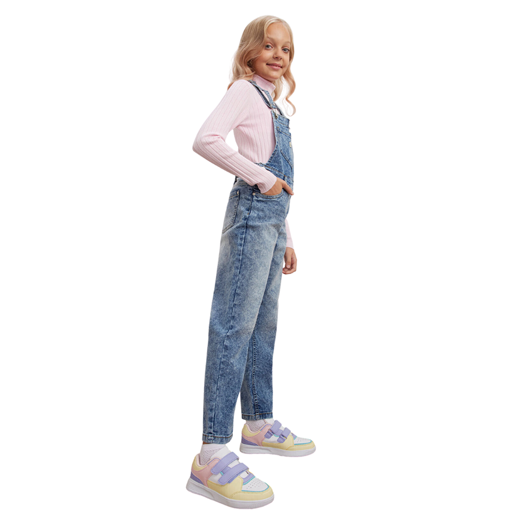 Girls Denim Dungaree Full Length Jeans 6-12 Years Fashion Jumpsuit