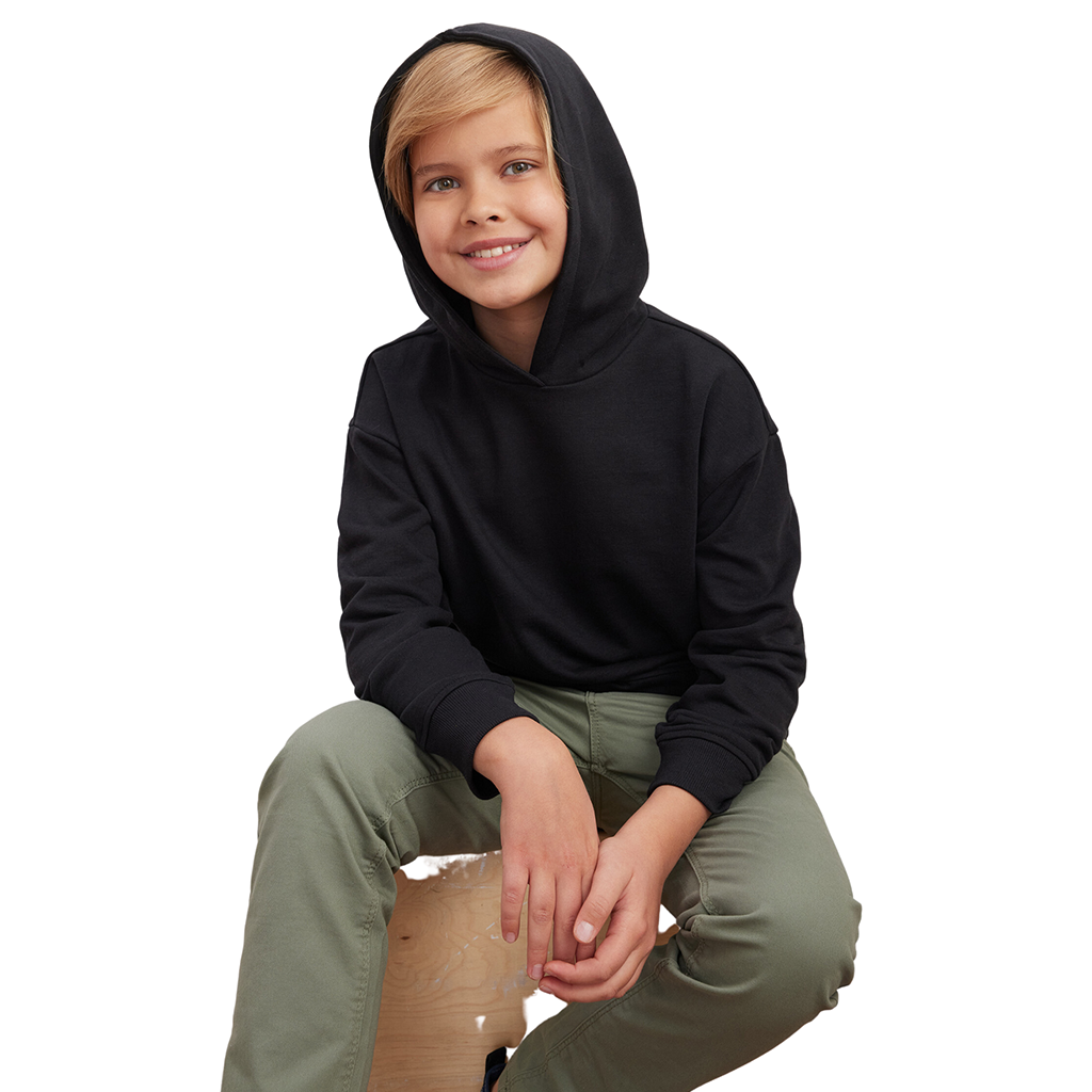 Kids Black Sweatshirt hooded Pullover Unisex Hoodies Age 7-12 Years