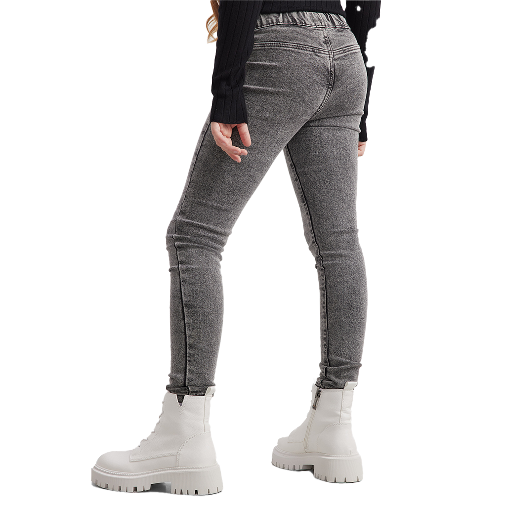 Premium Grey Denim Jeggings Comfortable Stretch, Luxury Quality Girls' Jeans