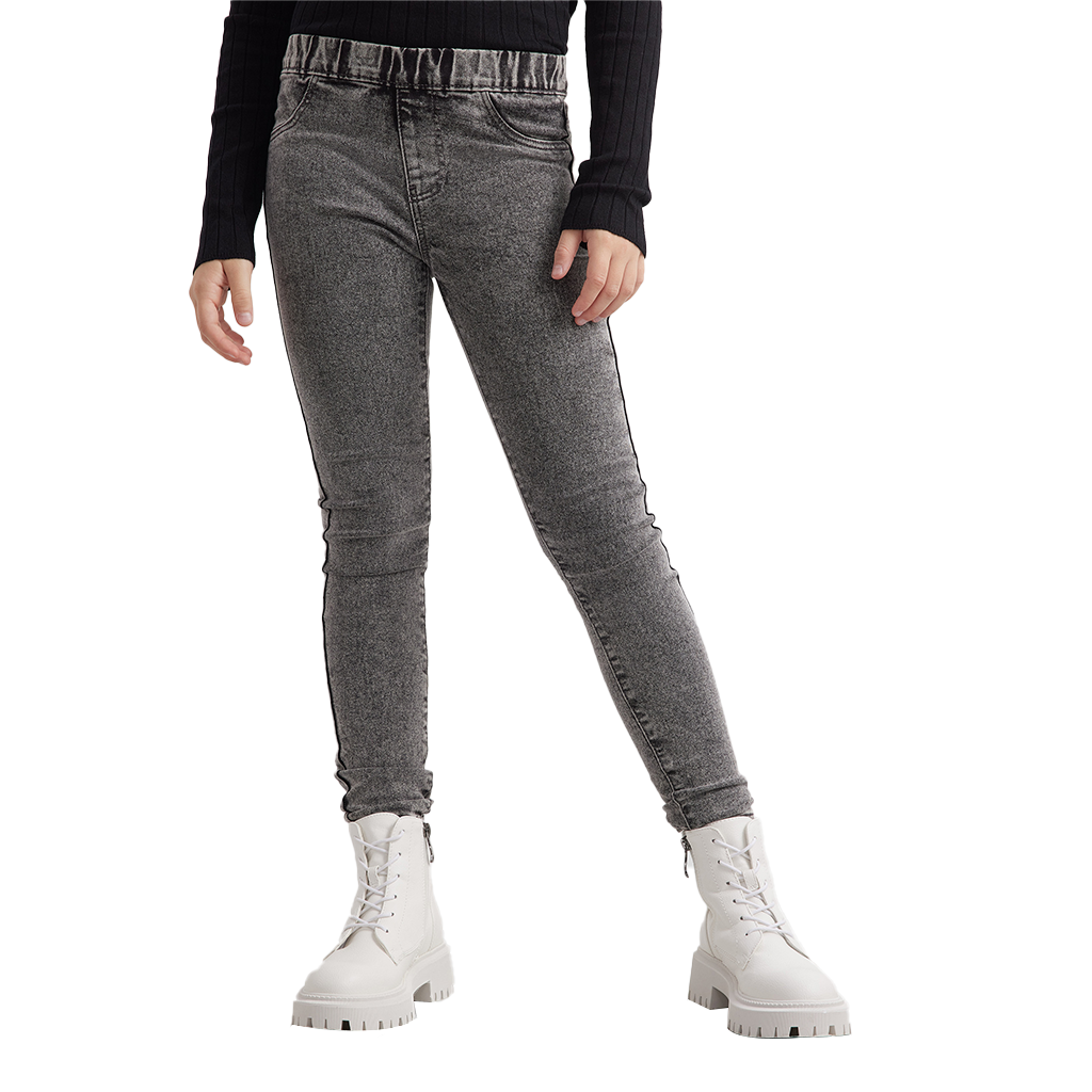 Premium Grey Denim Jeggings Comfortable Stretch, Luxury Quality Girls' Jeans