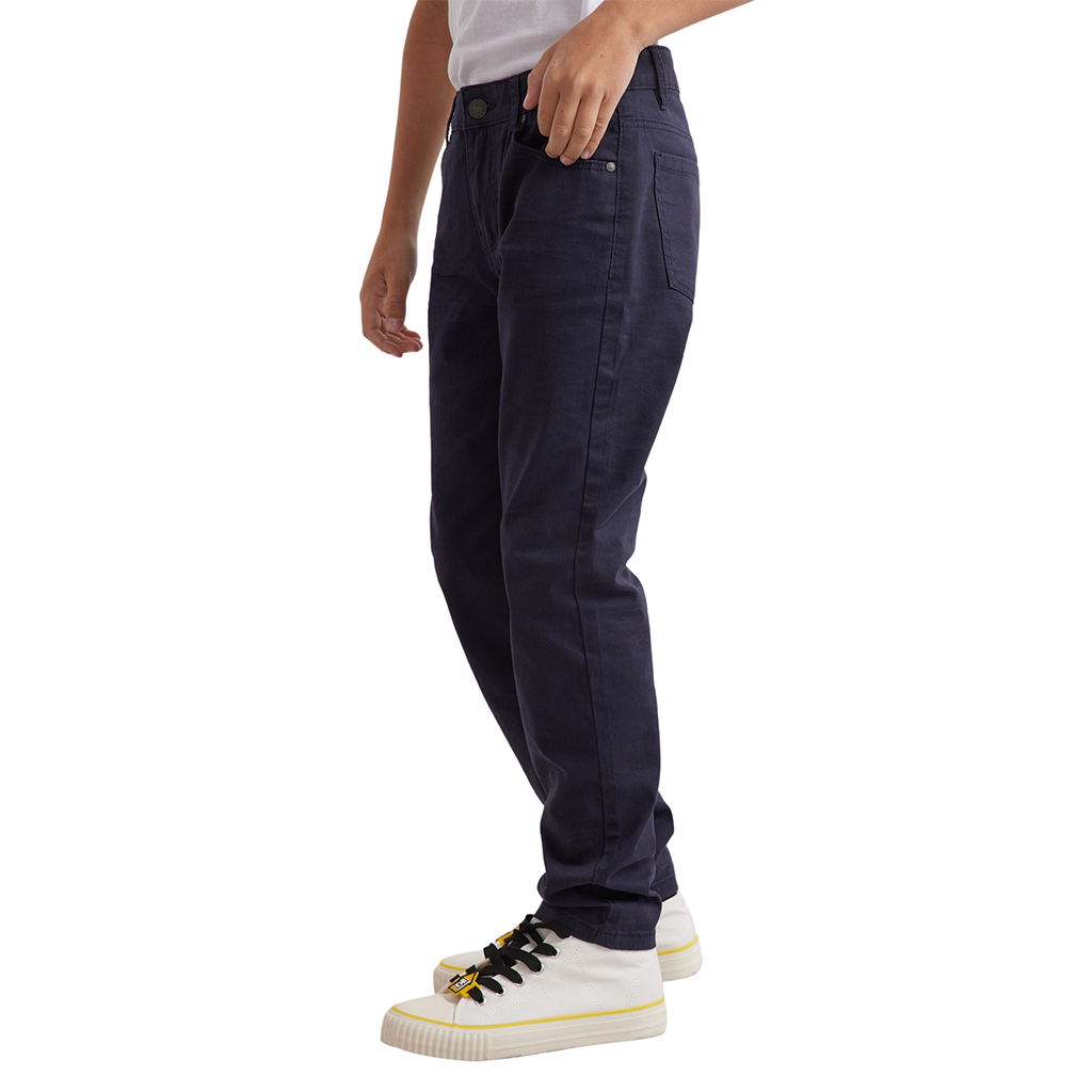 Adjustable Navy Summer Denim Jeans for Boys, Ages 7-12 Years