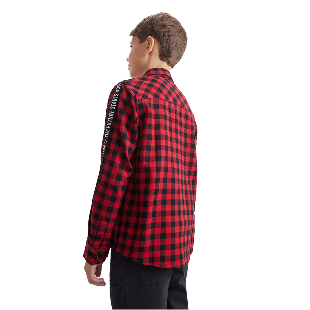 Boys Long Sleeve Smart Plaid Flannel Shirt New Full Sleeve Shirts