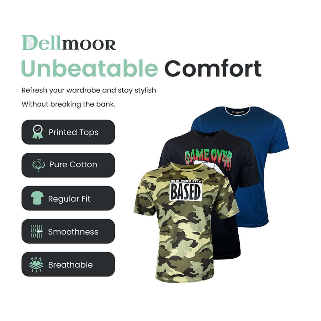 Men's T Shirts CAMOUFLAGE 100% Cotton Soft Plain Tee Shirt Clearance