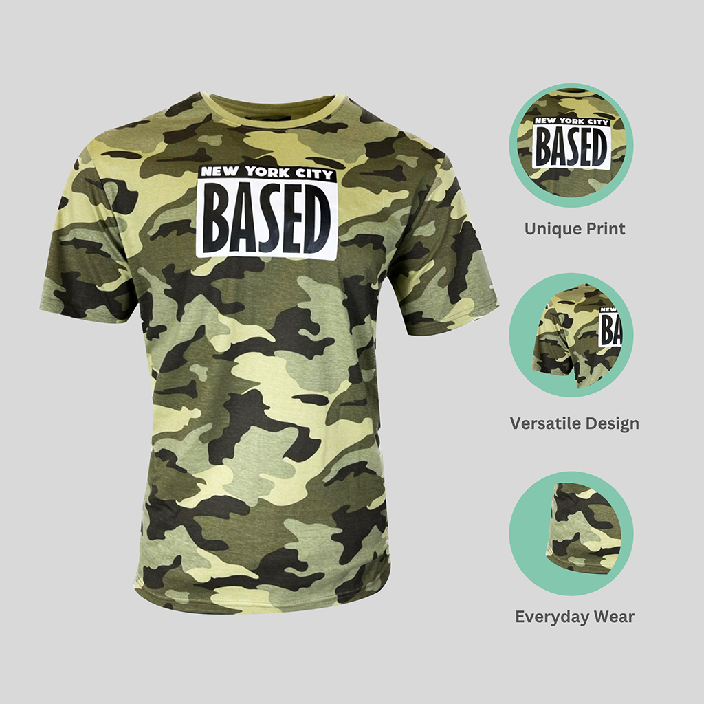 Men's T Shirts CAMOUFLAGE 100% Cotton Soft Plain Tee Shirt Clearance