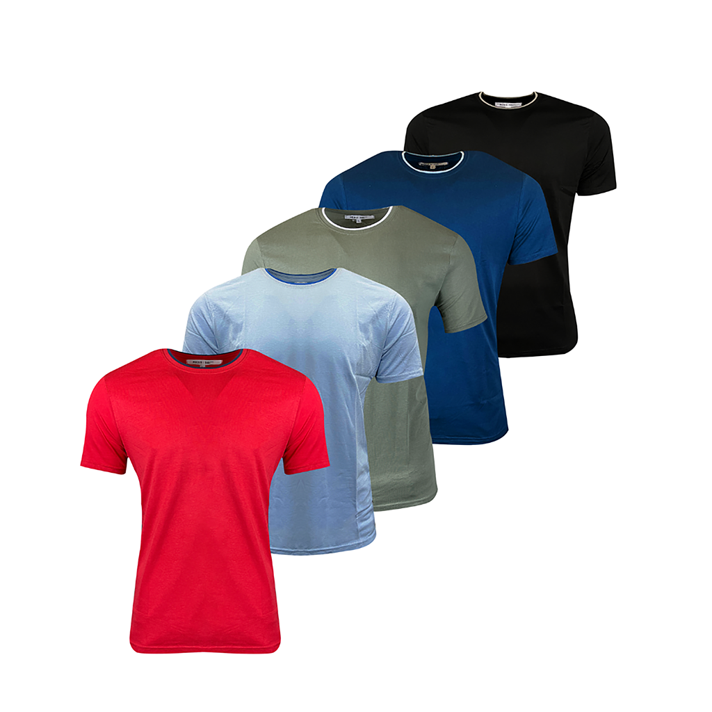 Men's Crew Neck Cotton Short Sleeve T-Shirt - Casual Top