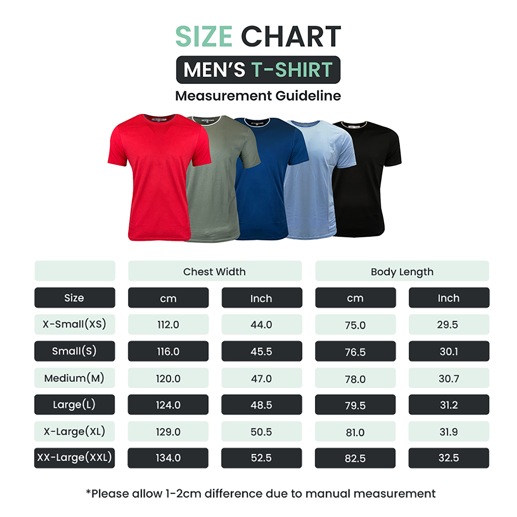 Men's Crew Neck Cotton Short Sleeve T-Shirt - Casual Top