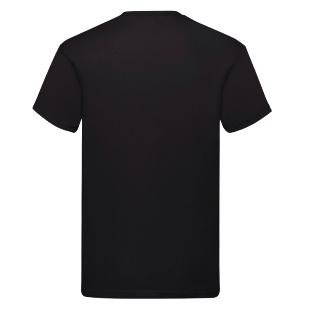 Mens Letter Printed Short Sleeve Crew Neck Black T-Shirt 100% Cotton Pack of 36