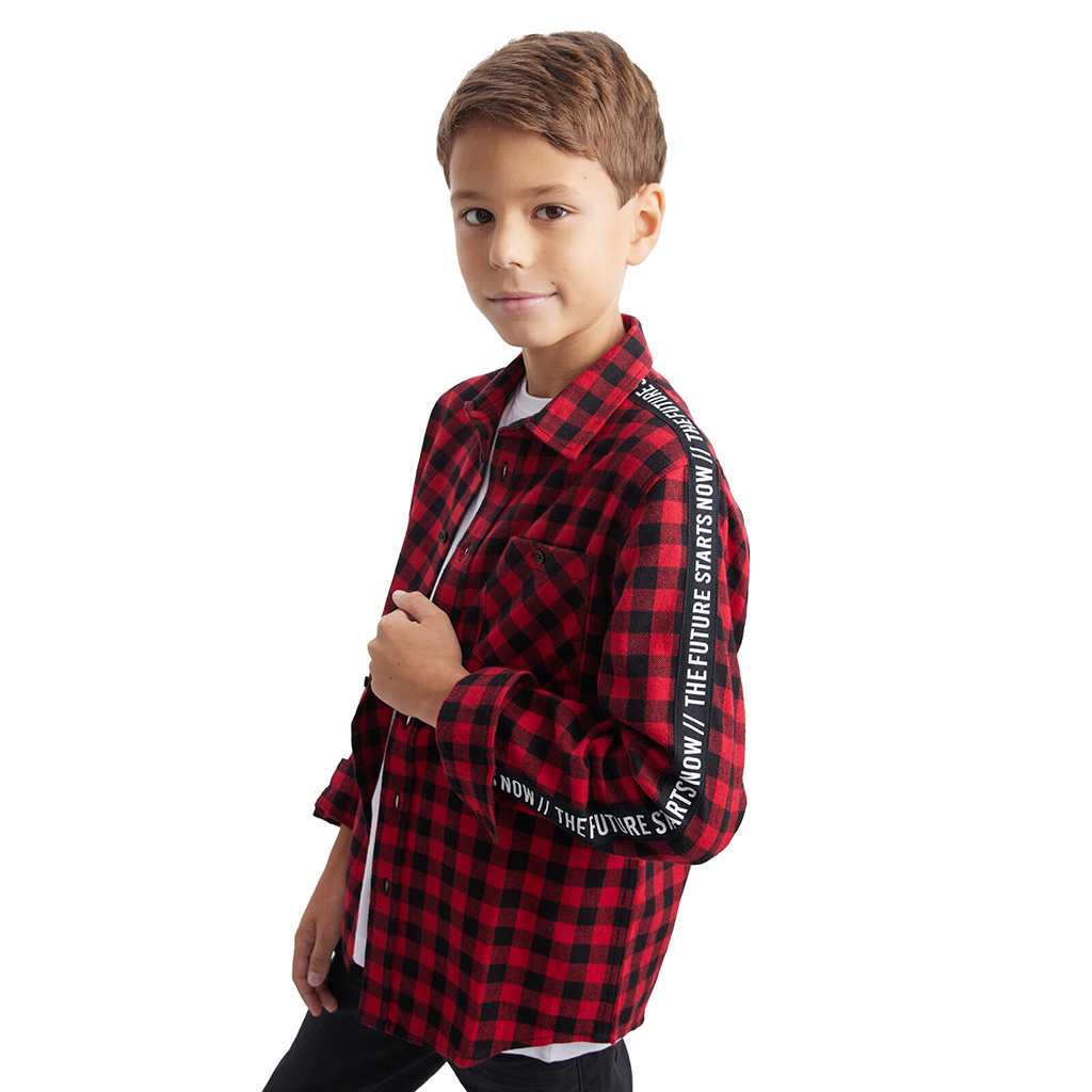 Boys Long Sleeve Smart Plaid Flannel Shirt New Full Sleeve Shirts 7 Pack