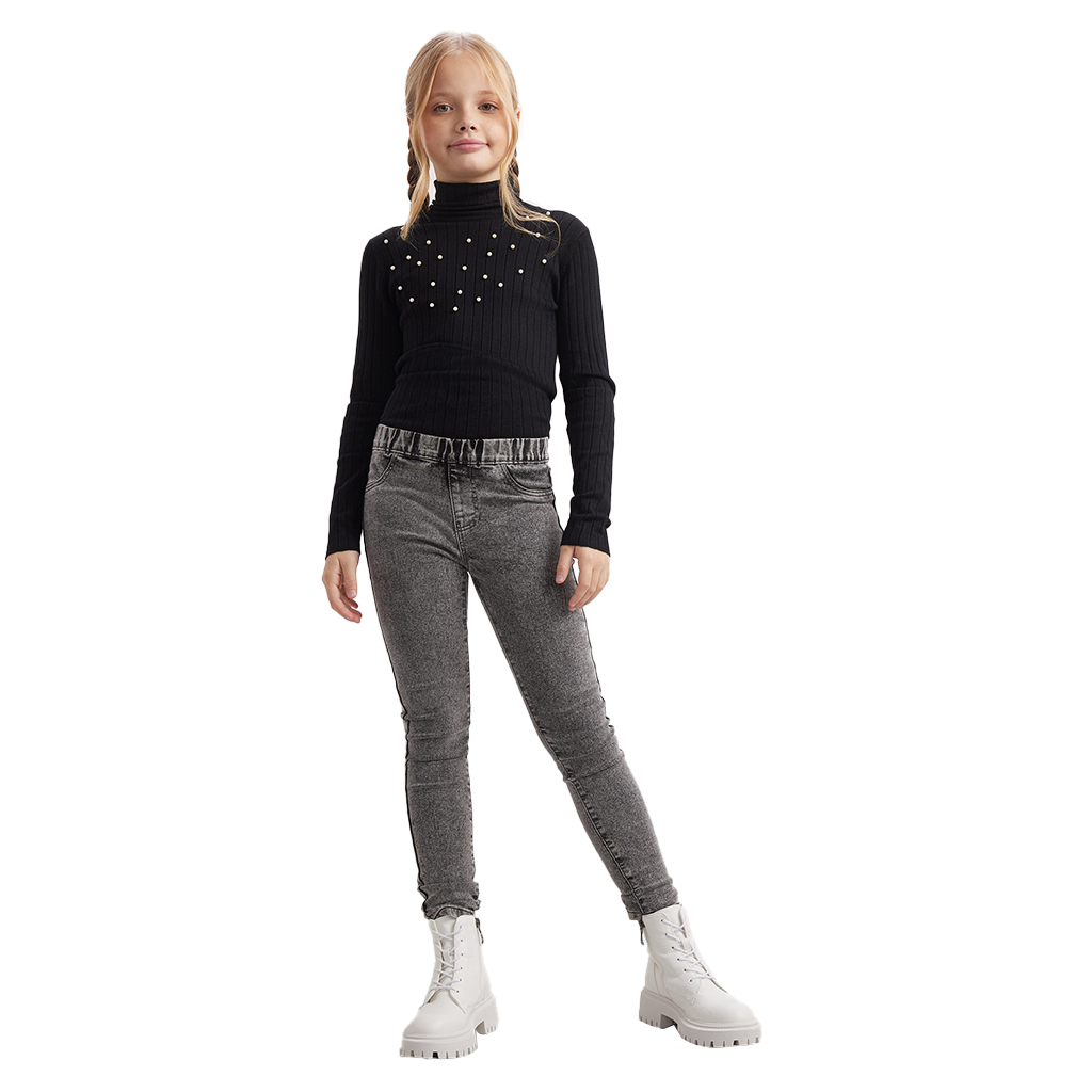 Girls Denim Jeans Comfort Stretch Luxury Quality Jeggings Grey 7-12Y 6 pack