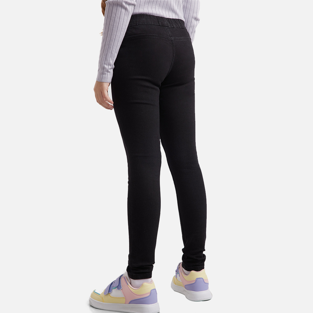 Girls Denim Jeans Comfort Stretch Luxury Quality Jeggings Black 7-12Y 12 Pack
