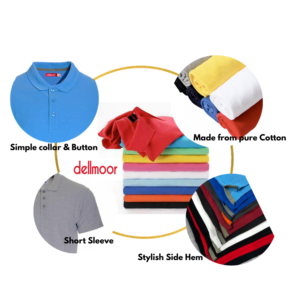 Men’s Casual Polo Shirts Short Sleeve Regular Fit Smoke Grey M-4XL Sports Wear