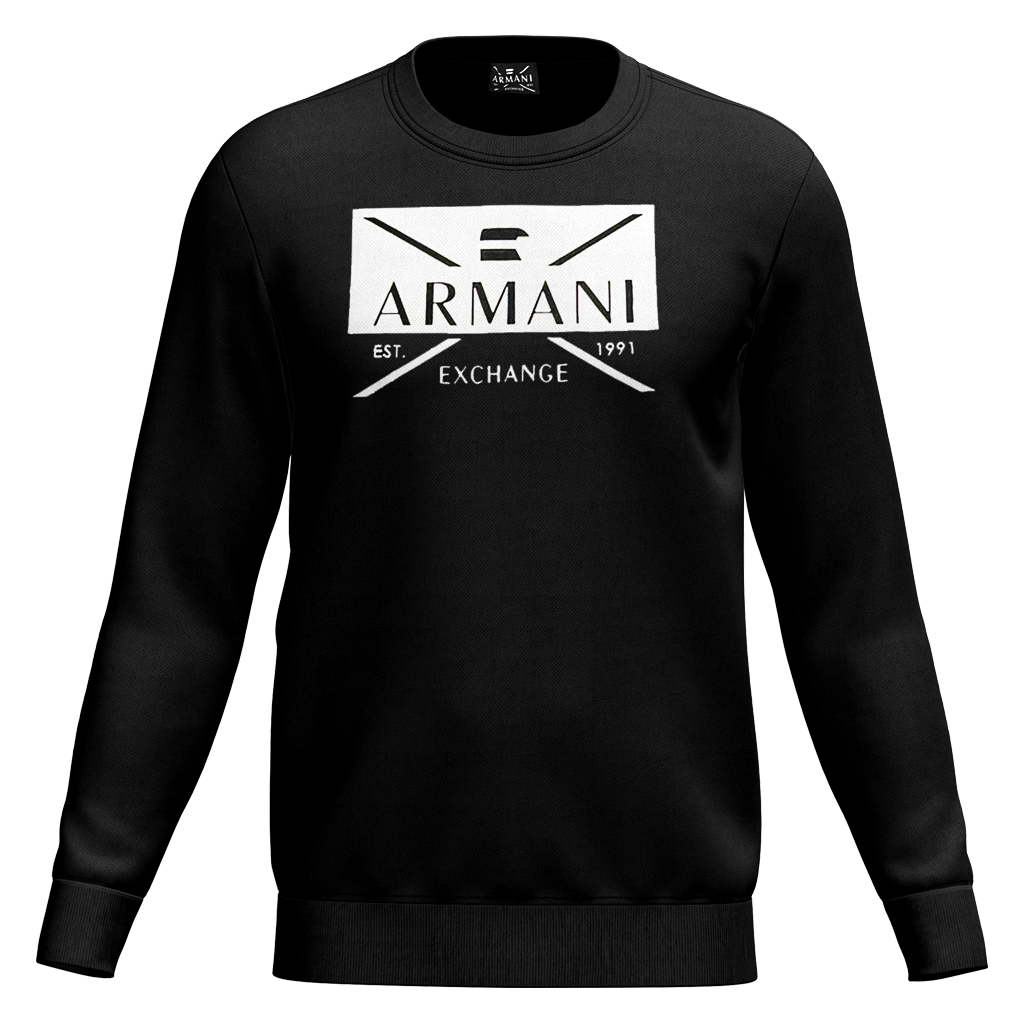 Men's ARMANI Exchange Sweatshirt A/X Trendy Design Crew Neck Jumper, Size S-2XL