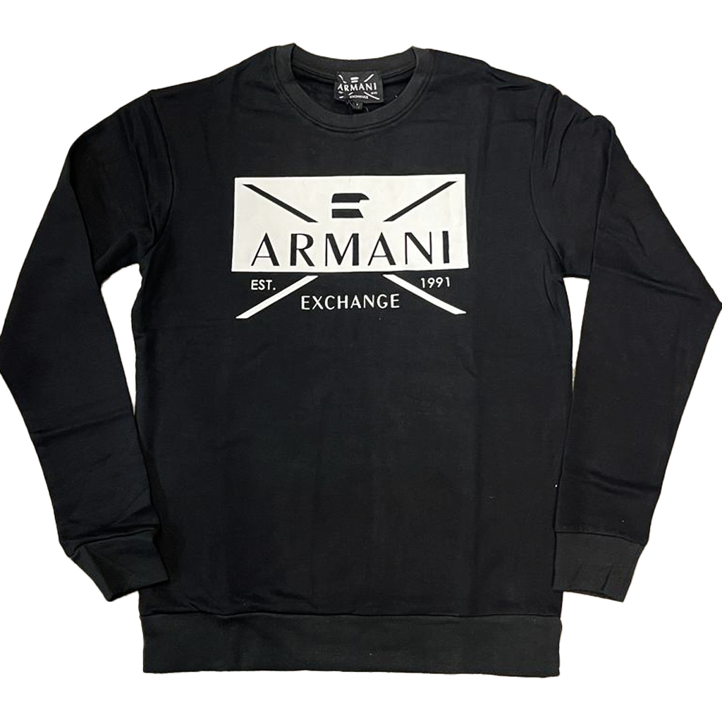 Men's ARMANI Exchange Sweatshirt A/X Trendy Design Crew Neck Jumper, Size S-2XL