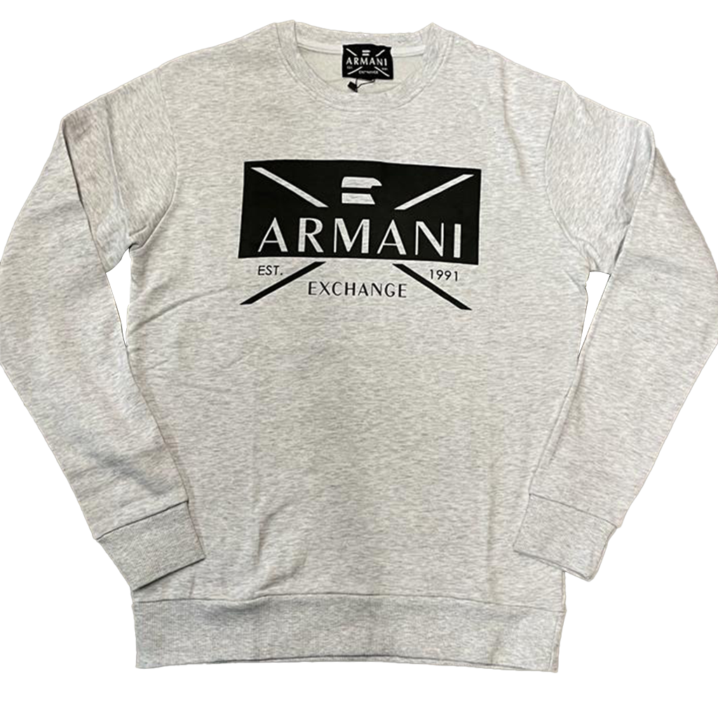 Men's ARMANI Exchange Sweatshirt A/X Trendy Design Crew Neck Jumper, Size S-2XL