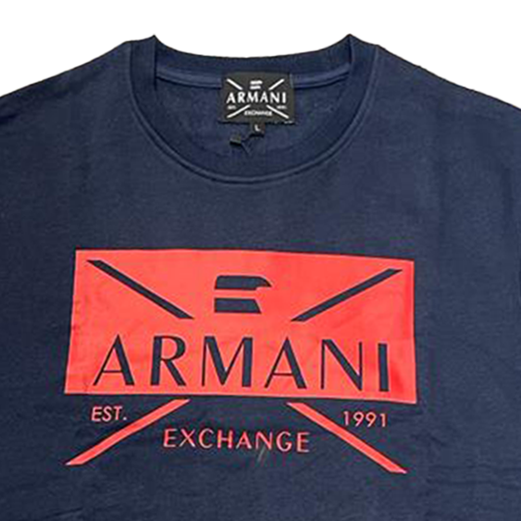 Men's ARMANI Exchange Sweatshirt A/X Trendy Design Crew Neck Jumper, Size S-2XL