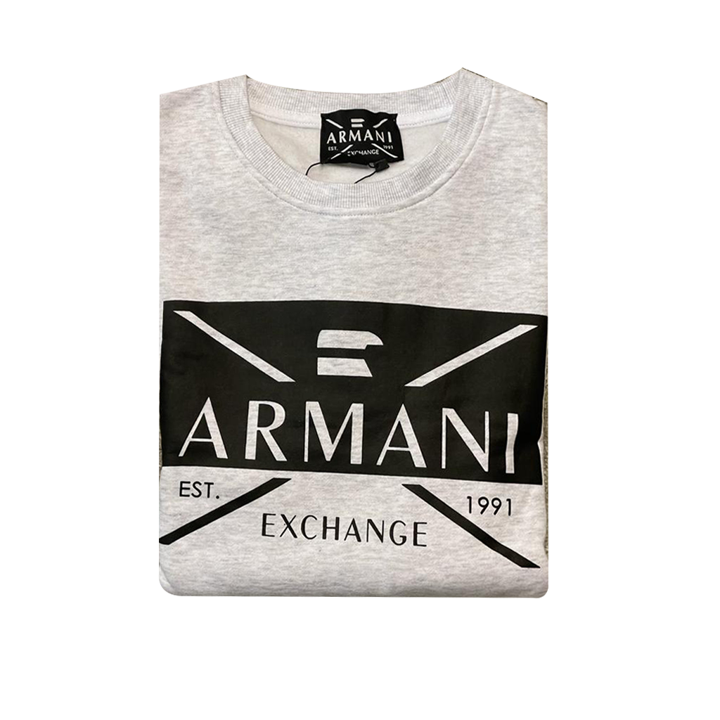 Men's ARMANI Exchange Sweatshirt A/X Trendy Design Crew Neck Jumper, Size S-2XL