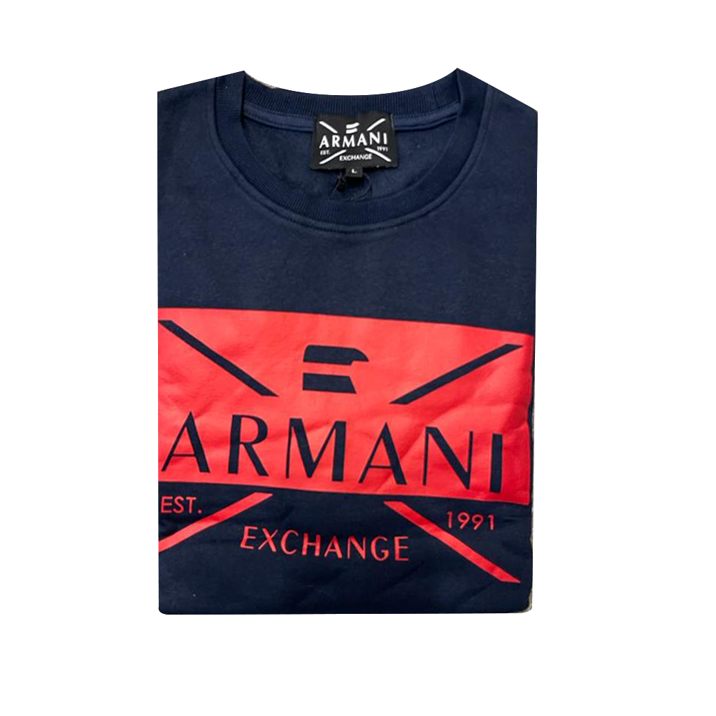 Men's ARMANI Exchange Sweatshirt A/X Trendy Design Crew Neck Jumper, Size S-2XL