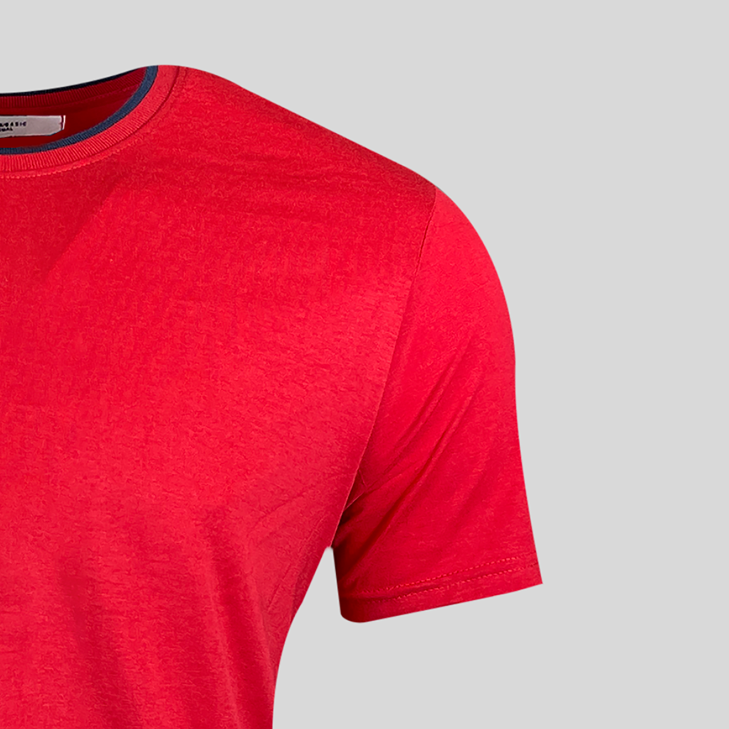 Mens Plain T-shirts Crew Neck Cotton Gym Casual Short Sleeve Red Pack of 6