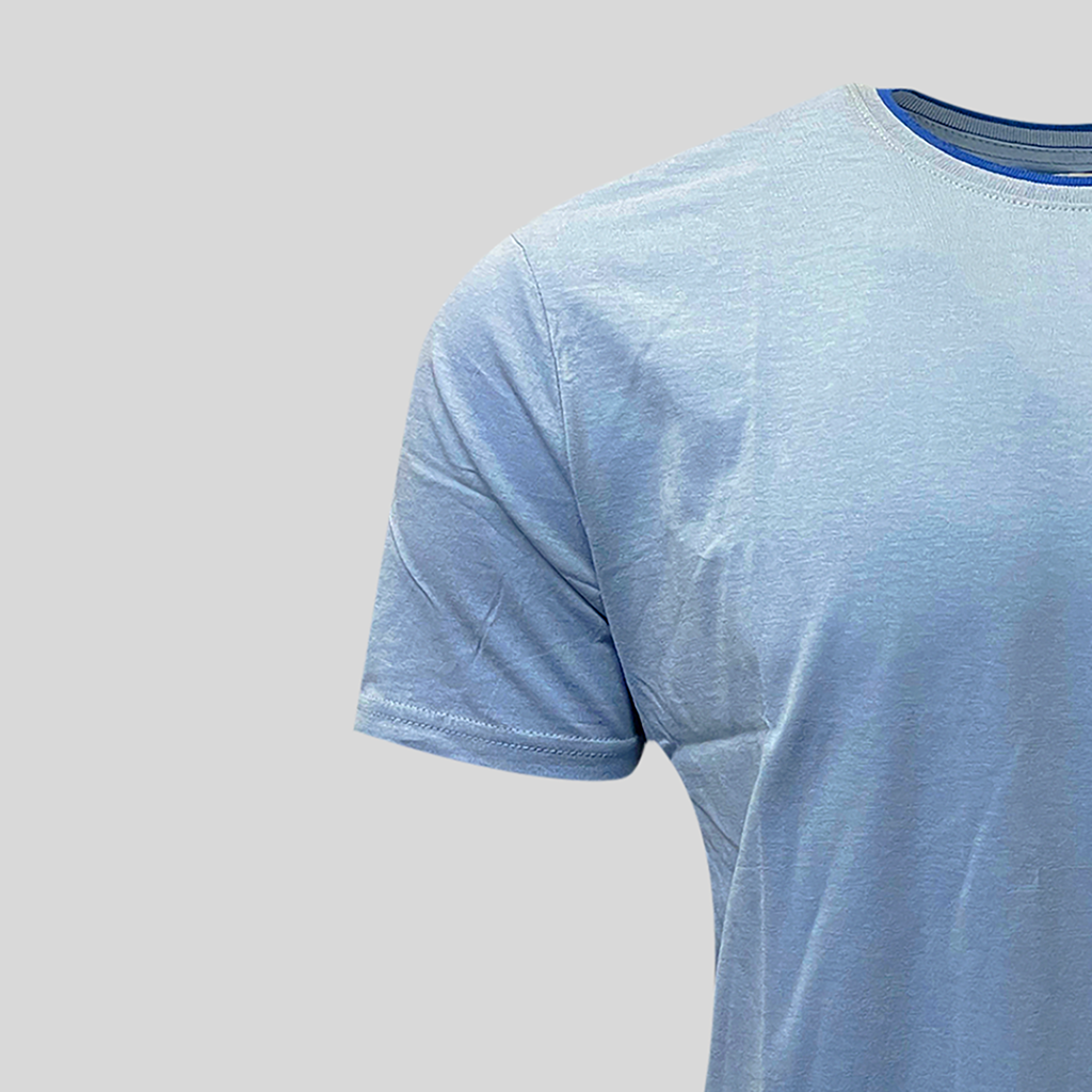 Mens Plain T-shirts Crew Neck Cotton Gym Casual Short Sleeve SkyBlue Pack of 6