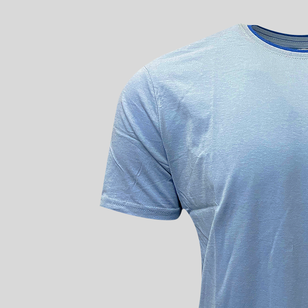 Mens Plain T-shirts Crew Neck Cotton Gym Casual Short Sleeve SkyBlue Pack of 18
